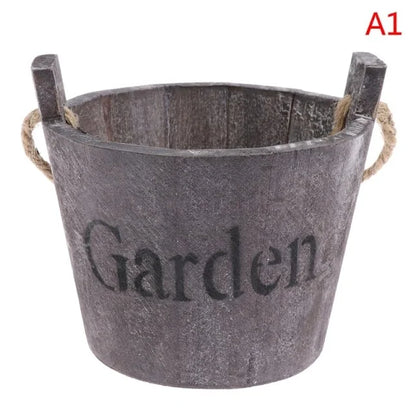 Eco-friendly wooden flower pot for indoor and outdoor use