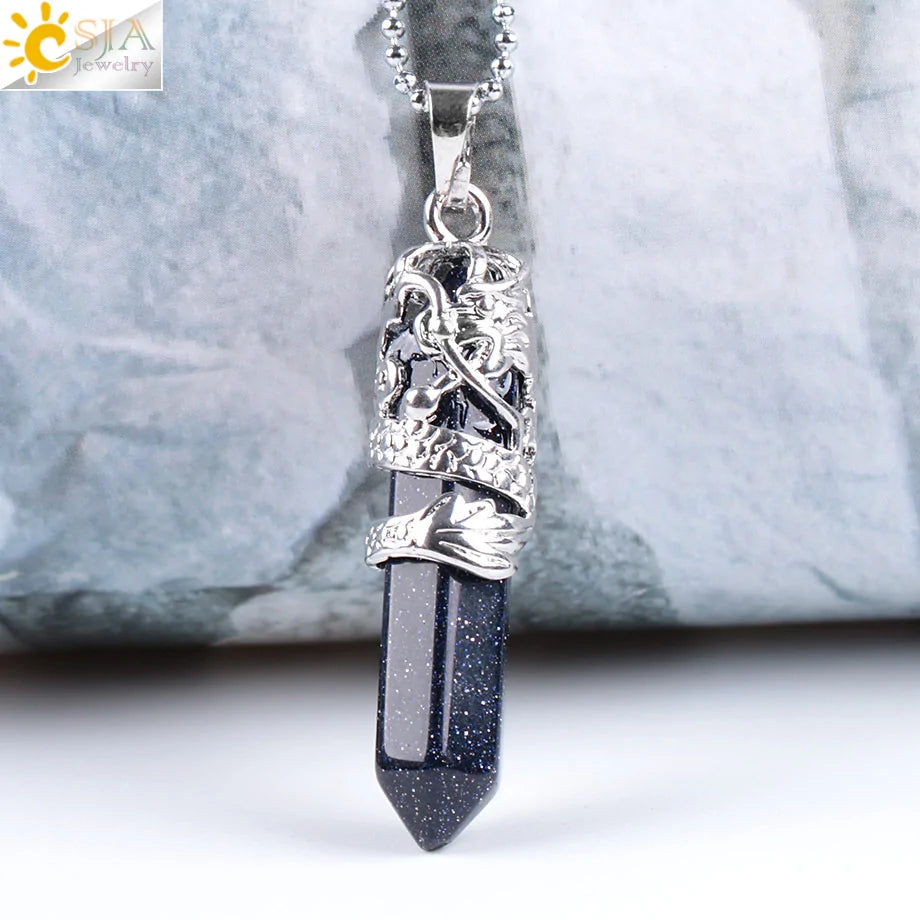 Quartz crystal necklaces for women, natural stone jewelry, healing energy pendants.