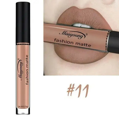 Missyoung Brand Makeup Matte Lipstick with rich pigment and long-lasting wear for a bold look.
