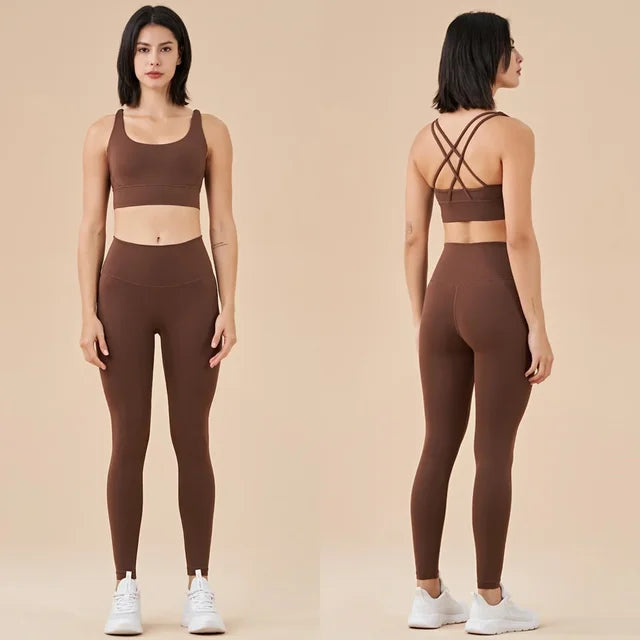 Seamless yoga set gym fitness clothing for women