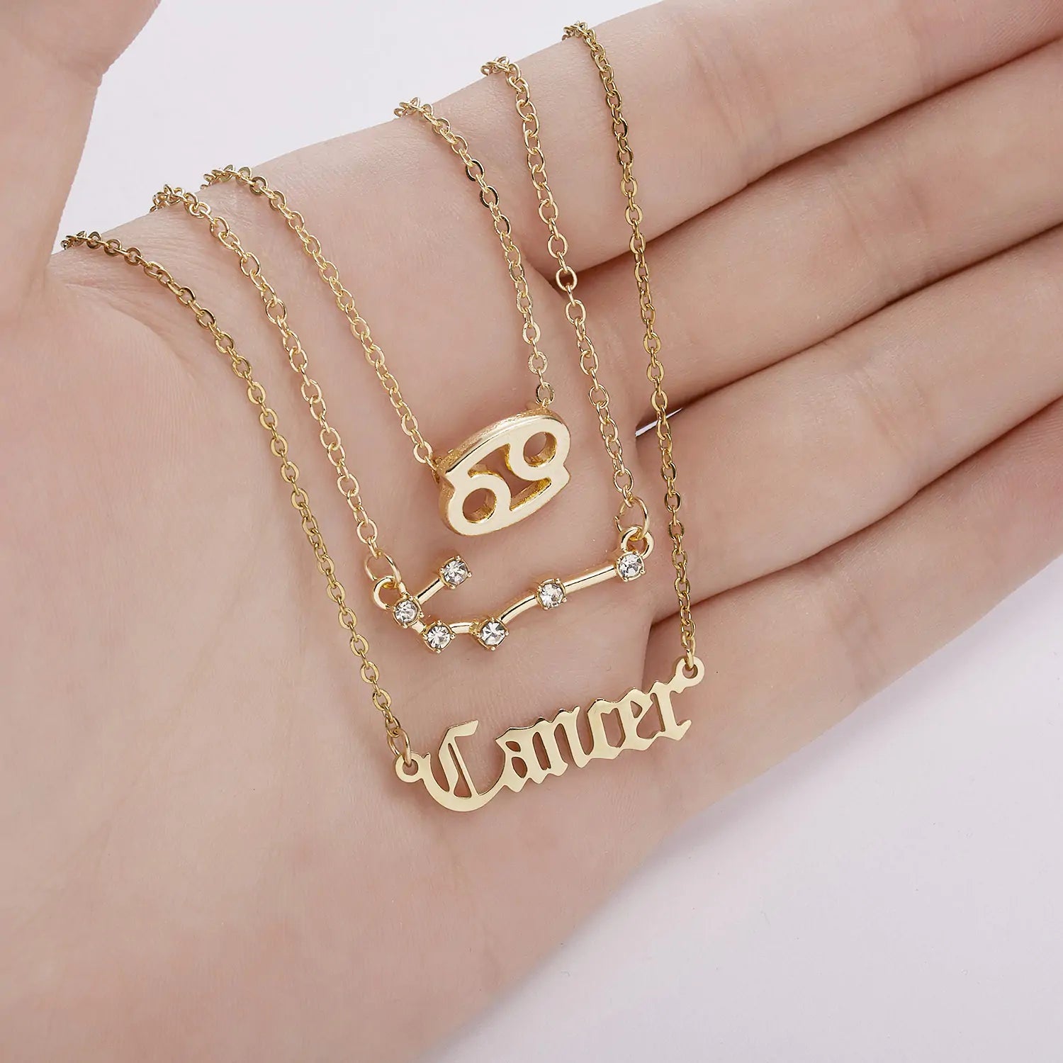 Stylish zodiac pendant necklace with a radiant gold finish by Krystina Trendify, perfect for astrology lovers.