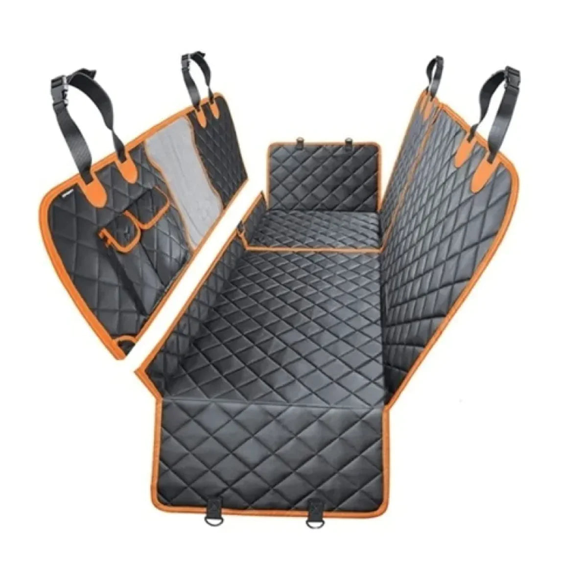 Waterproof pet rear seat cushion by Krystina Trendify with built-in travel toilet