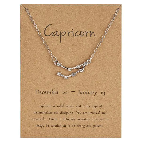 12 Constellation Zodiac Sign Necklace, perfect for astrology lovers