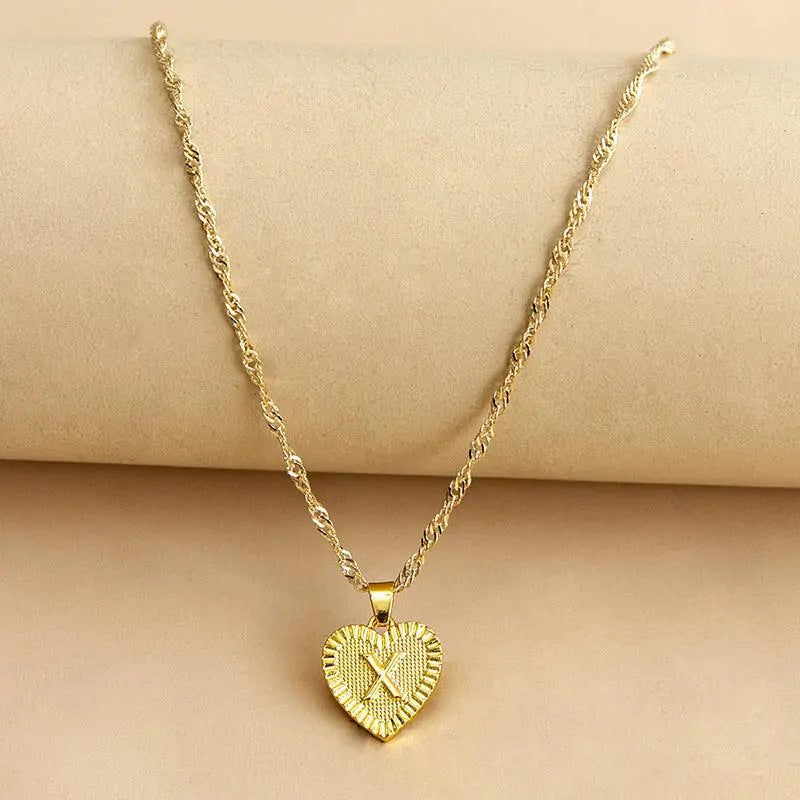 Initial Letter Heart Pendant Necklace – Personalized & Elegant Jewelry