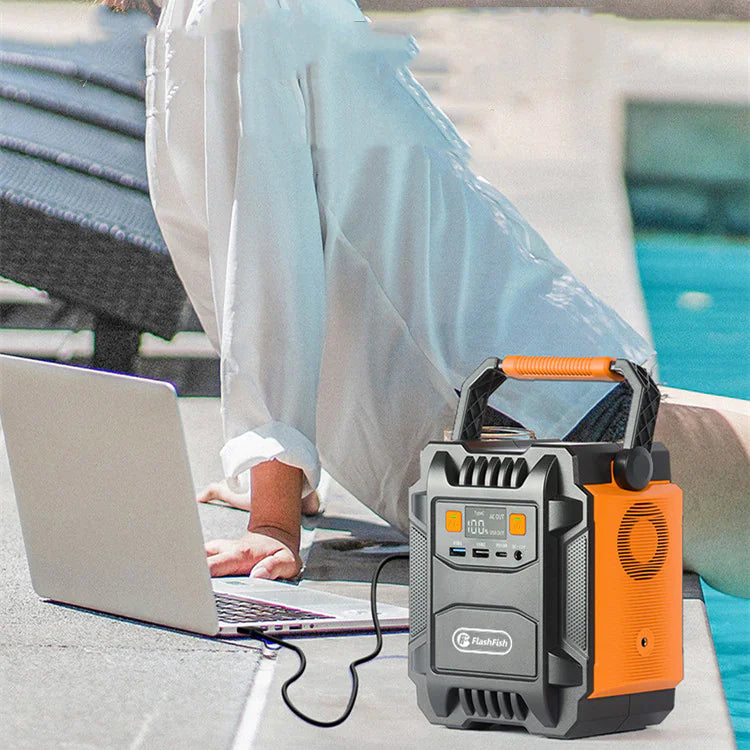 Compact 200W outdoor power supply for camping, travel, and emergency backup with 220V/110V output.