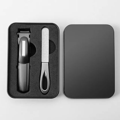 Stainless steel manicure kit by OURINER, featuring high-quality tools for precise trimming, shaping, and nail care for professional results.