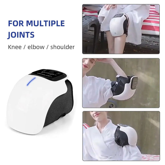 Smart Knee Relaxation Massager with vibration, heating, infrared, and laser therapy for joint pain relief.