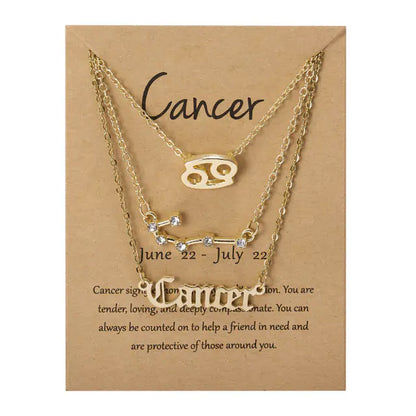 Stylish zodiac pendant necklace with a radiant gold finish by Krystina Trendify, perfect for astrology lovers.