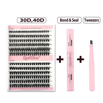 Complete Lash Extensions Kit from LashVana with 240 lashes, bond, seal, and tweezers for easy application.
