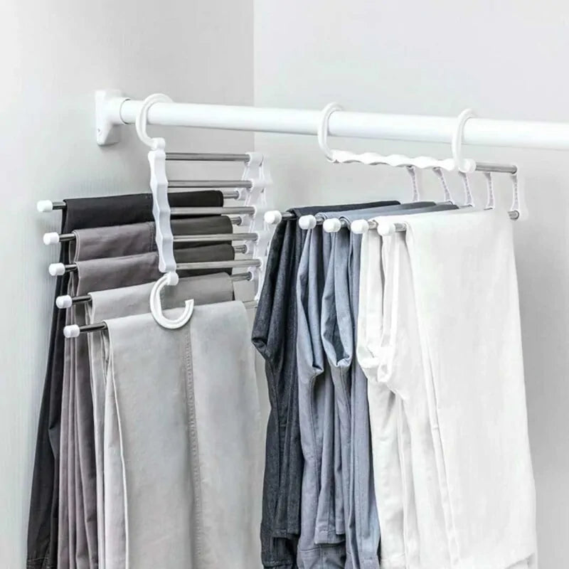 5-Tier Portable Stainless Steel Pants Hanger by Krystina Trendify