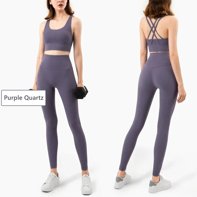 Seamless yoga set gym fitness clothing for women