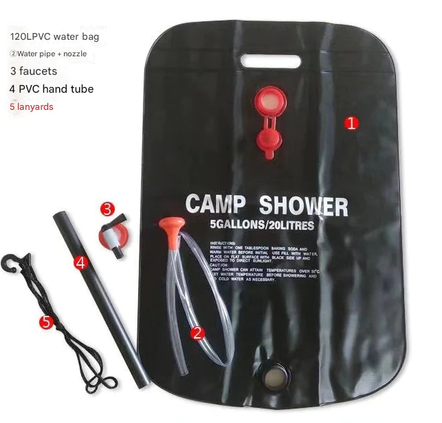 20L solar camping shower bag by Krystina Trendify for outdoor use