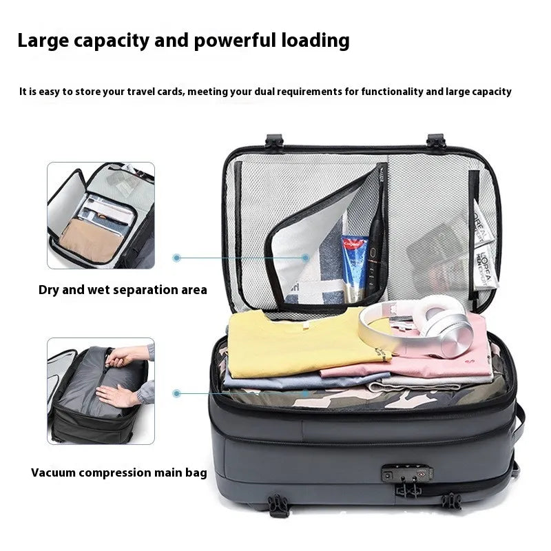 Expandable backpack by Krystina Trendify with anti-theft lock for travel