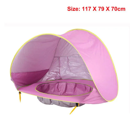 Pop-up beach tent by Krystina Trendify with UV shield and pool for kids