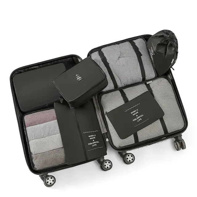 8-piece travel organizer set by Krystina Trendify for stress-free packing