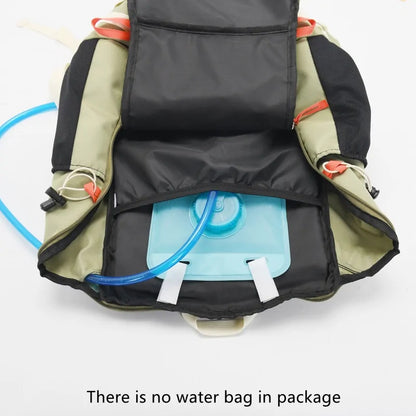 Waterproof outdoor travel bag with large capacity, durable material & versatile carrying options.
