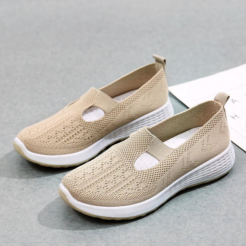 Breathable slip-on shoes with mesh upper and non-slip sole by Krystina Trendify for everyday wear and outdoor adventures.