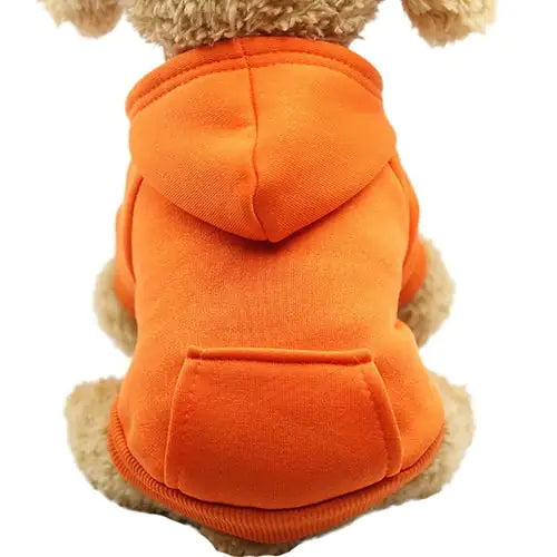 Soft fleece dog hoodie, warm pet sweatshirt, cozy hooded dog sweater.