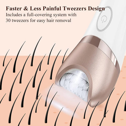 6-In-1 Electric Epilator and Shaver for women with precise and gentle hair removal from IPX6.
