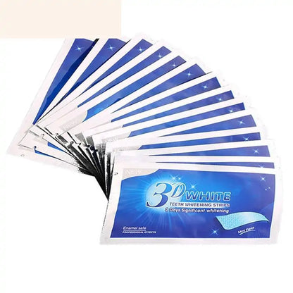 14Pcs 3D White Gel Whitening Strips for a confident, brighter smile.
