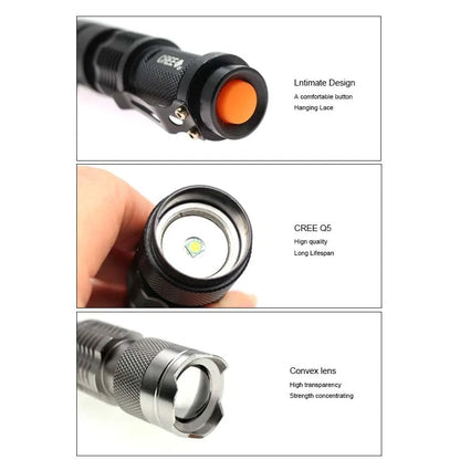  Adjustable focus mini flashlight for versatile lighting by ERENIGH