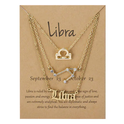 Stylish zodiac pendant necklace with a radiant gold finish by Krystina Trendify, perfect for astrology lovers.