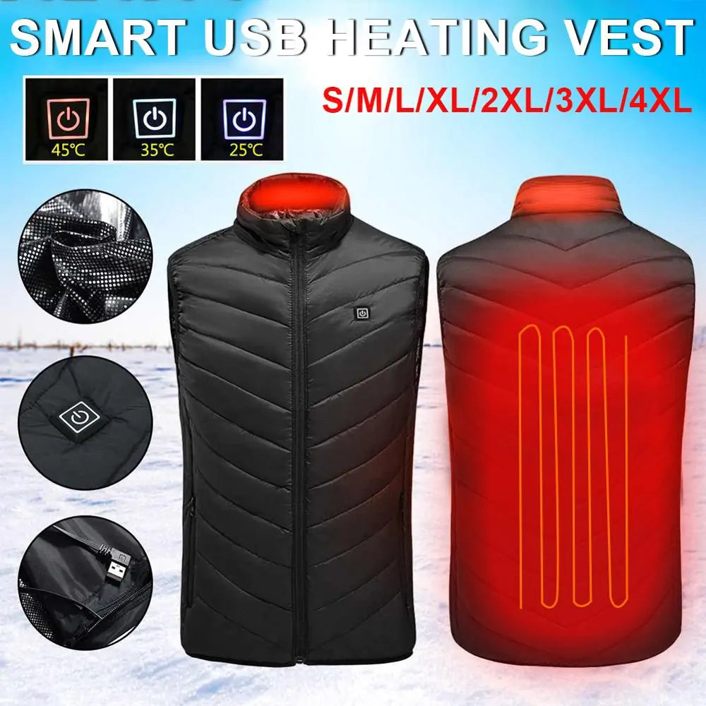 Thermal Heated Vest by Krystina Trendify with adjustable heating levels and long-lasting battery for cold-weather outdoor activities.