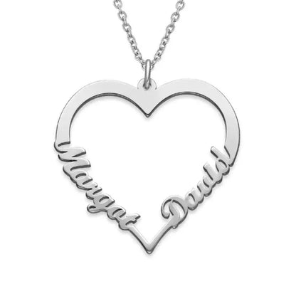 Stainless Steel Personalized Name Heart Necklace – Custom Jewelry for Special Moments