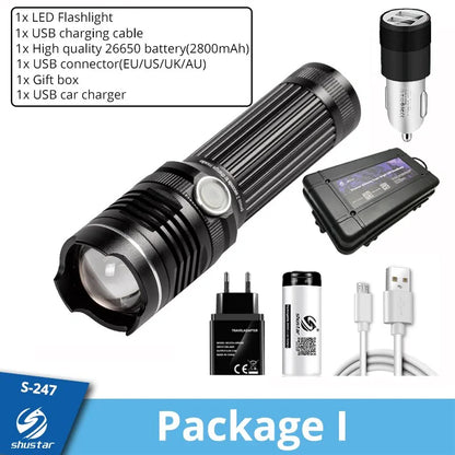 Rechargeable LED Flashlight – Compact & Durable for Outdoors