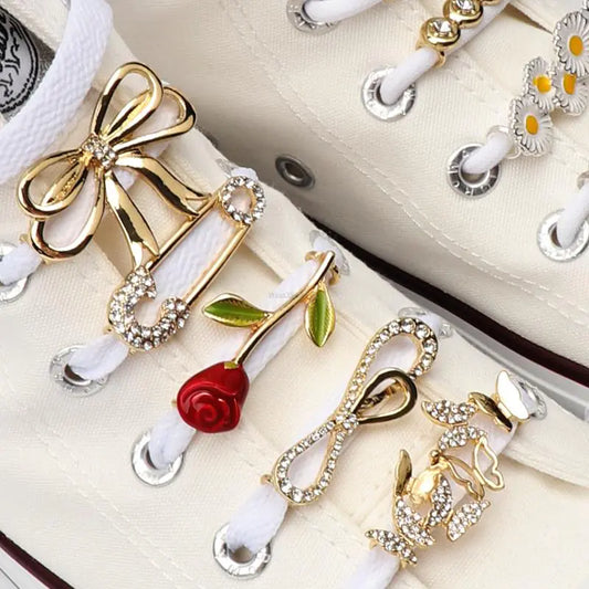 Metal shoe charms rhinestone sneakers for weddings and parties