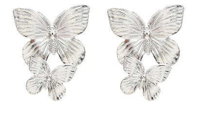 Butterfly Stud Earrings with gold and silver plating for an elegant look