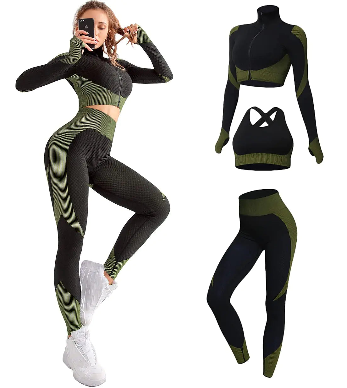 Comfortable and flexible sportswear tracksuit leggings by Krystina Trendify, perfect for workouts and everyday activities.