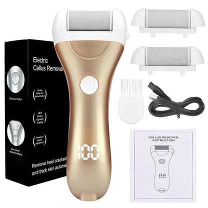 Electric Callus Remover with adjustable speed for effortless callus removal and smooth feet.
