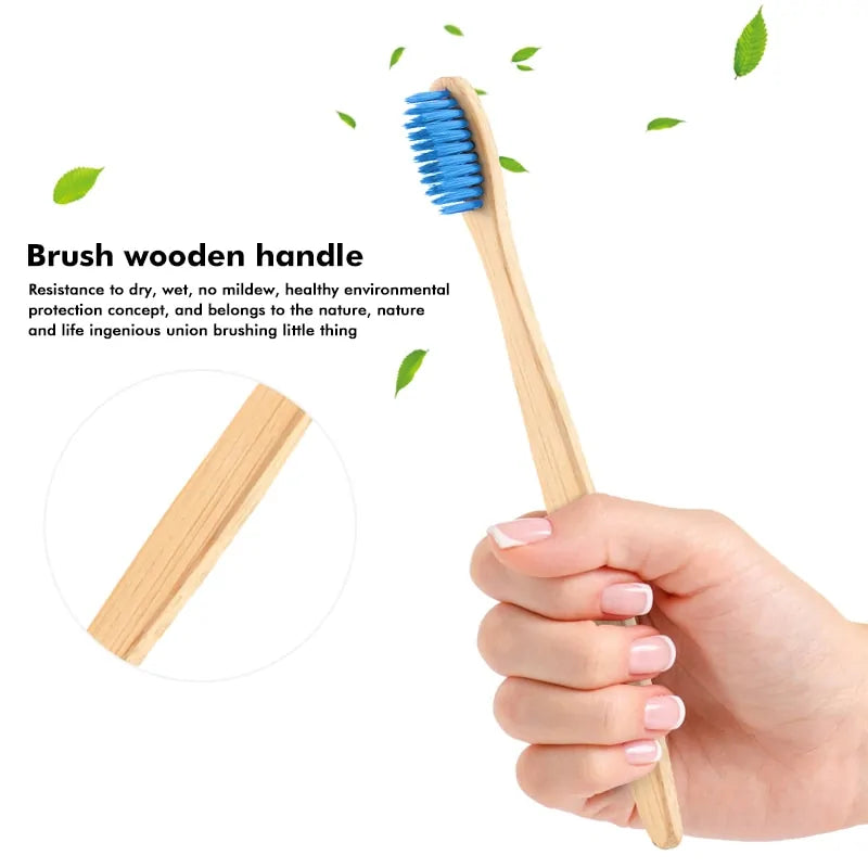 Eco-friendly bamboo toothbrush with soft bristles for sensitive gums and sustainability