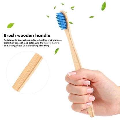 Eco-friendly bamboo toothbrush with soft bristles for sensitive gums and sustainability