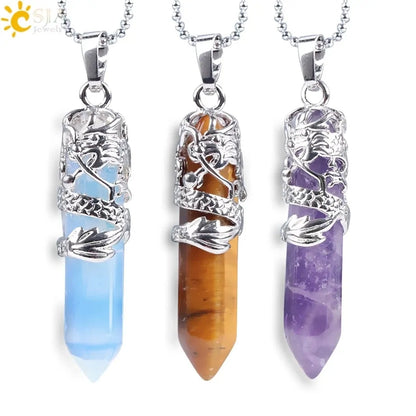 Quartz crystal necklaces for women, natural stone jewelry, healing energy pendants.