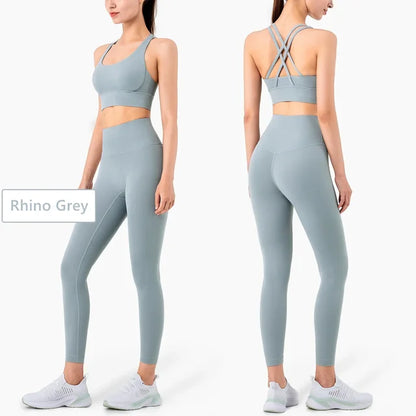 Seamless yoga set gym fitness clothing for women