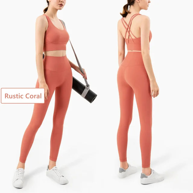 Seamless yoga set gym fitness clothing for women