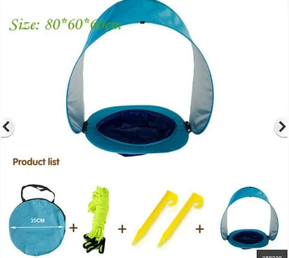 Pop-up beach tent by Krystina Trendify with UV shield and pool for kids