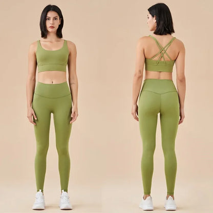 Seamless yoga set gym fitness clothing for women