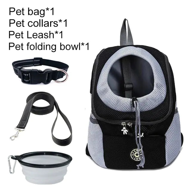 Pet travel carrier bag by Krystina Trendify with adjustable straps and spacious design