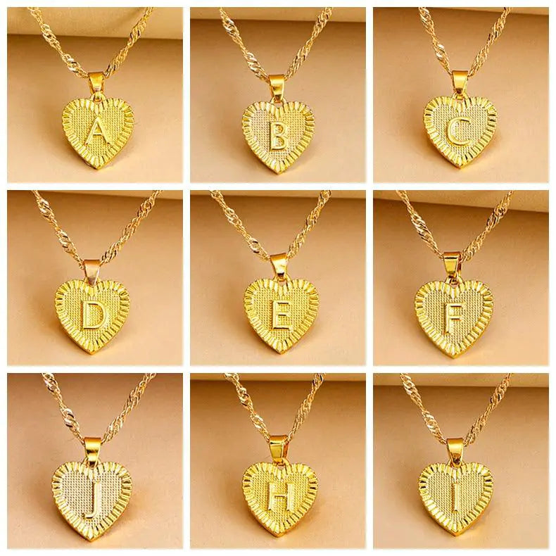 Initial Letter Heart Pendant Necklace – Personalized & Elegant Jewelry