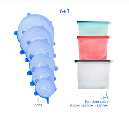 Eco-friendly, leak-proof reusable silicone food bag for kitchen storage and meal prep.