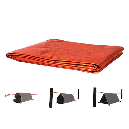 Lightweight Survival Tube Emergency Tent with built-in whistle for outdoor protection