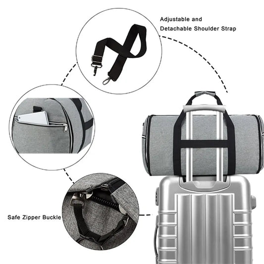 2-in-1 garment bag by Krystina Trendify for wrinkle-free travel