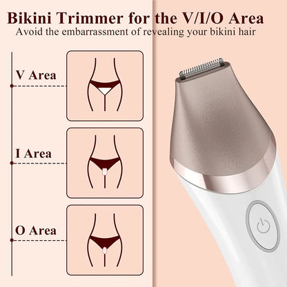 6-In-1 Electric Epilator and Shaver for women with precise and gentle hair removal from IPX6.
