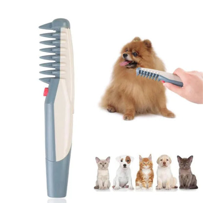 Electric pet grooming brush for a shiny, healthy coat with quiet and gentle grooming