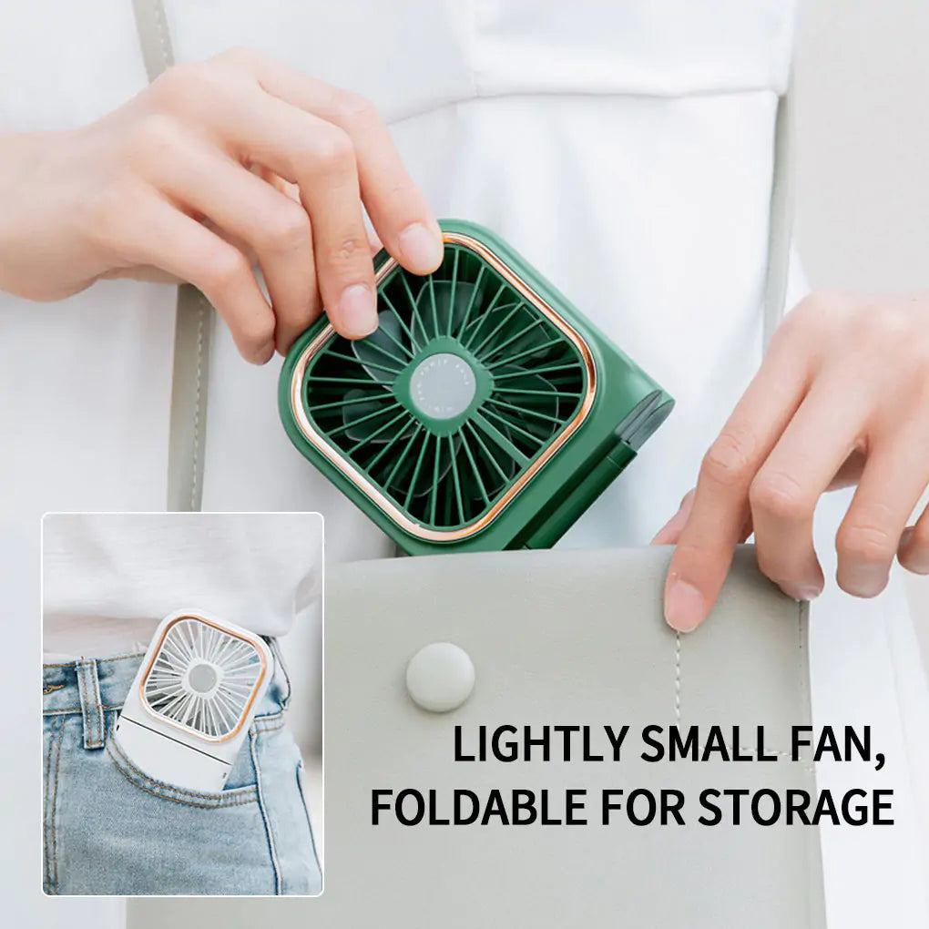 Foldable cooling fan with adjustable speed and USB rechargeable design by Krystina Trendify