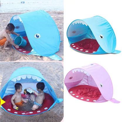 Pop-up beach tent by Krystina Trendify with UV shield and pool for kids