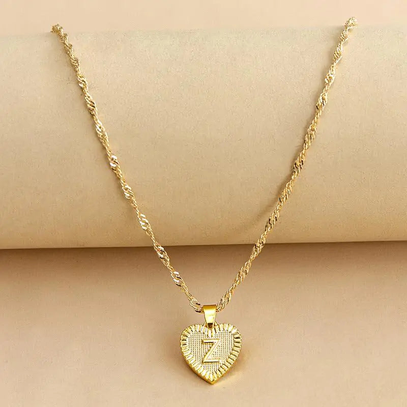 Initial Letter Heart Pendant Necklace – Personalized & Elegant Jewelry